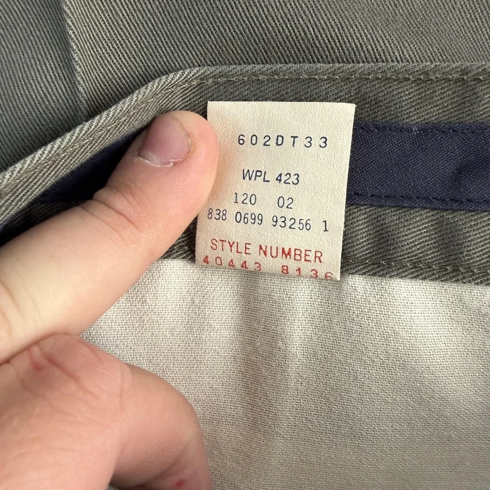 Vintage Dockers Pants Men 36x32 Gray Pleated Twill Classic Fit No Wrinkle Khakis